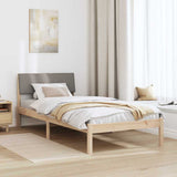Bed frame Brown and taupe 90 x 200 cm Solid pine wood 878567