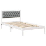 Bed Frame Light Grey 100 x 200 cm Solid Pine Wood 878213