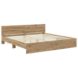 Bed Frame Artisan Oak 200 x 200 cm Engineered Wood 3403602