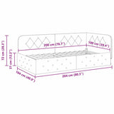 Corner Bed Frame with Headboard Wine Red 100 x 200 cm Velvet 42016547