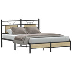 Bed Frame without Mattress Sonoma Oak 137x190 cm Engineered Wood 4106943