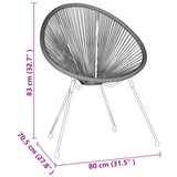 Dining Set Black and Transparent 3060279