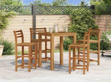 Bar Stool Set of 4 Natural wood Solid acacia wood Standard 310286