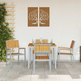 Stacking Chair 4 pcs Brown Solid Acacia Wood Stackable 4010629