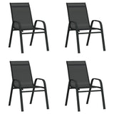 5 Piece Garden Dining Set Black 3095980
