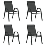 ZNTS 5 Piece Garden Dining Set Black 3095980