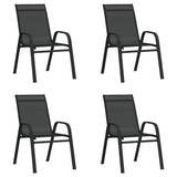 ZNTS 5 Piece Garden Dining Set Black 3095980