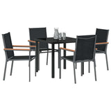 Garden Dining Set 5 pcs Black Powder-coated Steel 3379087