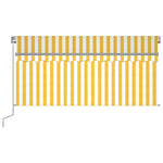 ZNTS Manual Retractable Awning with Blind 3.5x2.5m Yellow&White 3069398