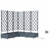 Garden Planter 5 pcs LiGht Grey 120 x 120 x 126 cm PP 42002901