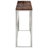 Console Table Silver Stainless Steel and Solid Wood Sleeper 349997