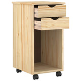 Desk Cabinet Set 2 pcs Brown Solid Pine Wood 3438779