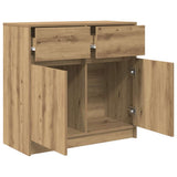 Sideboard with Drawer Artisan Oak 80x34x76 cm Engineered Wood 861543