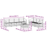 Sofa Sets 8 pcs Natural Solid Acacia Wood 3374504