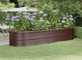 Garden Raised Bed Galvanised Steel 296x80x68 cm Brown 318960