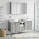Bathroom Cabinet Set 4 pcs Grey Sonoma Engineered Wood 3406588
