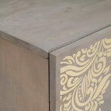 Sideboard Grey and Gold 40 x 33 x 75 cm Solid Mango Wood 4018795