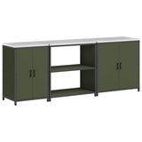 Kitchen Storage Set HATTEM 3 pcs Olive Green Cold-rolled Steel 3392676
