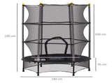 4.6FT/55" Kids Trampoline with Safety Enclosure, Outdoor Indoor Use, for Ages 3-10 Years, Black T3398P348061