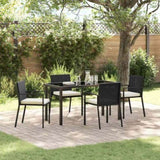 Garden Dining Set 5 pcs Black Powder-Coated Steel 3379249