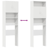 Washing Machine Cabinet White 64x24x190 cm Engineered Wood 859127