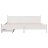 Bed Frame without Mattress White 200x200 cm Solid Wood Pine 3309759