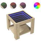 Coffee Table with LED Sonoma Oak 53x53x45 cm Engineered Wood 847541
