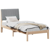 Bed Frame with Headboard Brown 75 x 190 cm Solid Pine Wood 878929