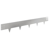 Lawn Edging 50 pcs 100 x 15 cm Steel Silver 8008565