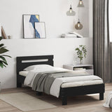 Bed Frame without Mattress with Headboard Black 75x190 cm Small Single 838569