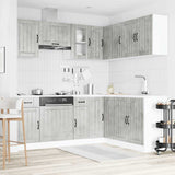 11 Piece Kitchen Cabinet Set Lucca Concrete Grey Engineered Wood 3314955