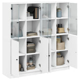 Bookcase with Doors White 136x37x142 cm Engineered Wood 3206524