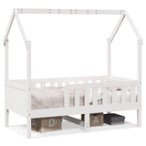 Kids' House Bed Frame without Mattress White 80x160 cm Pine 850711