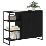 Side Cabinet Black Oak 96.5 x 30 x 75 cm Engineered Wood 886612