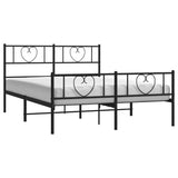 Metal Bed Frame without Mattress with Footboard Black 120x200cm 355479