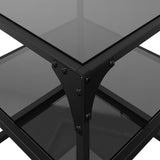 Coffee Tables with Black Glass Top 2 pcs 40x40x45 cm Steel 846005