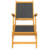 Outdoor Deck Chair with Table Solid Wood Acacia and Textilene 3120442