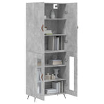 Highboard Concrete Grey 69.5x34x180 cm Engineered Wood 3195711