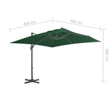 Cantilever Garden Parasol with Aluminium Pole 400x300 cm Green 44635