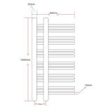 Bathroom Radiator Central Heating Towel Rail E Shape 600 x 1200 mm 140860