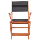 Garden Chair Set of 4 Black, Natural Wood 48693