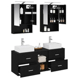 Bathroom Furniture Set 5 pcs Black Oak 3406800