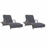 Beach Towels 2 pcs Anthracite 75x200 cm Fabric 400 GSM 362674