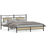 Bed Frame without Mattress Sonoma Oak 183x203 cm Engineered Wood 4106948