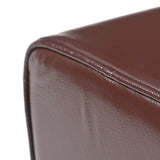 Bench 60 x 30 x 45 cm Real Leather Dark Brown 42042105