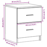 Bedside Cabinets 2 pcs with 2 Drawers Smoked Oak 40x36x50 cm 858794