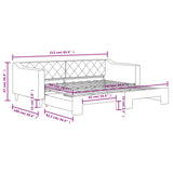 Daybed with Trundle without Mattress Dark Grey 90x190 cm Single 3197496