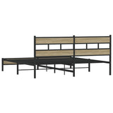 Metal Bed Frame without Mattress Sonoma Oak 180x200 cm Super King 3308495