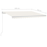 Manual Retractable Awning with Posts 4.5x3.5 m Cream 3070037