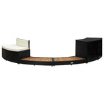 Spa Surround Black Poly Rattan and Solid Acacia Wood 316651